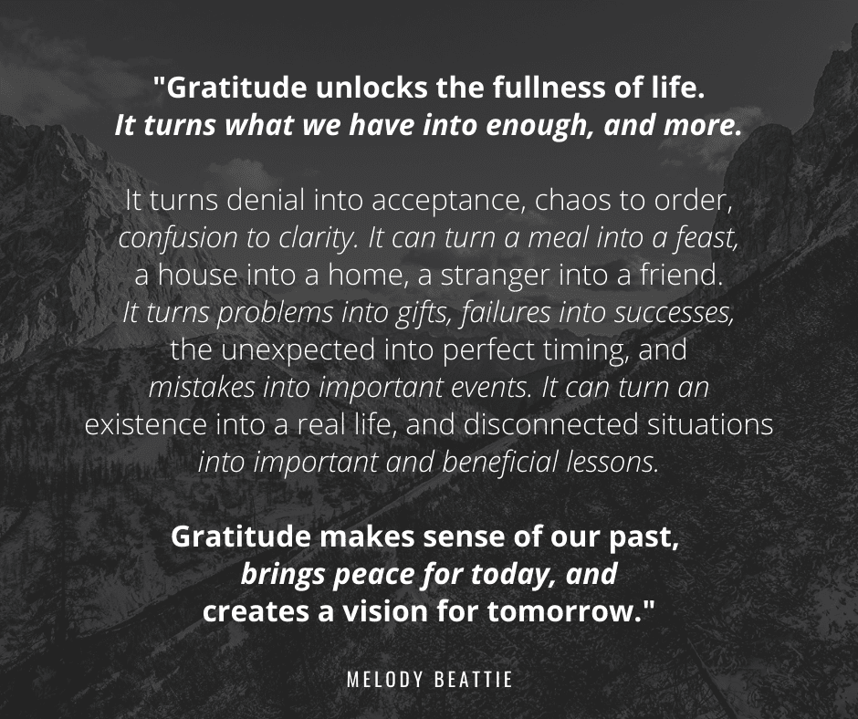 Gratitude turns what we have into enough. | WeavingInfluence.com