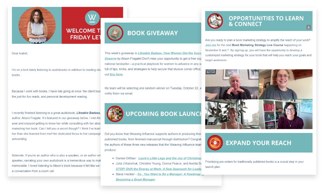 Weaving Influence Join Our Friday Email List
